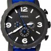 Fossil Nate Chronograph Blue Silicone Men’s Watch JR1426